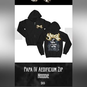 Ghost medium zip hoodie papa emeritus